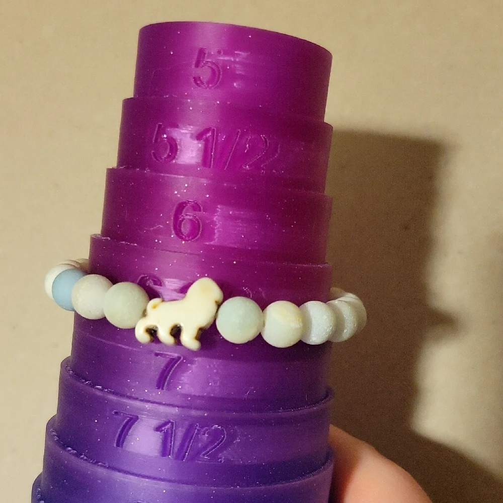 Amazonite Matte Beaded Stretch Bracelet with Dog Charm Focal Bead